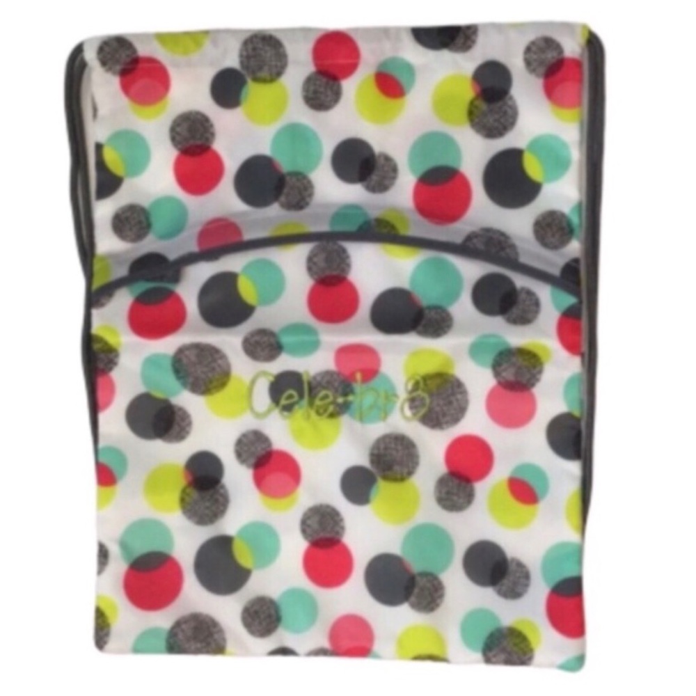 Thirty-One 10th Anniversary Punch Bowl Cinch Sac White Print NIB NWT